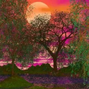 Colorful Creek Landscape 3d model