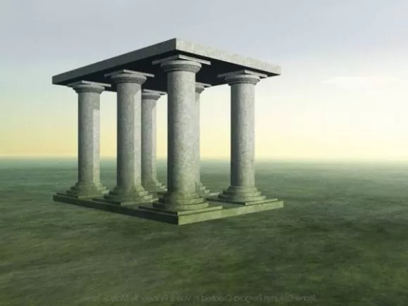 Pixel Temple Gaming Building 3d model
