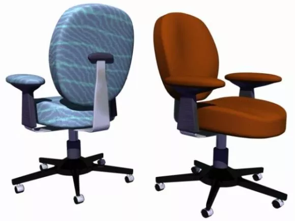 Old Chair With Metal Desk 3d model