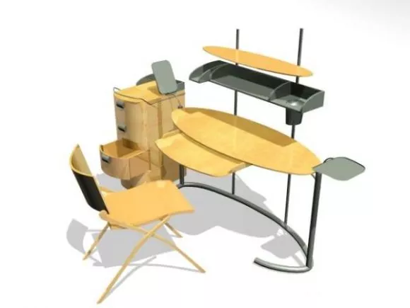 Console Table With A Chair Chinese Furniture 3d model