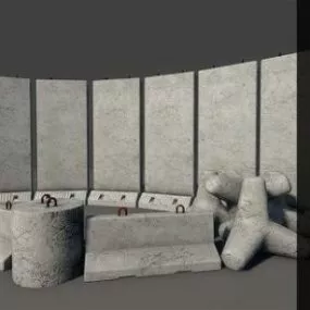 Sea Concrete Barrier 3d model