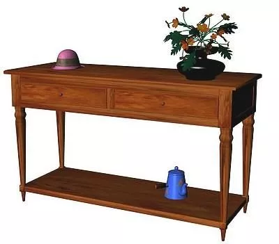 Set Of Leather Couches And Coffee Table On Rug 3d model