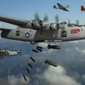 Bomber B24 Military Aircraft 3d model