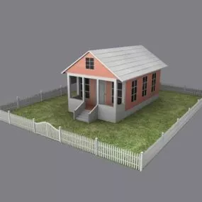 Cottage House With Garden 3d model