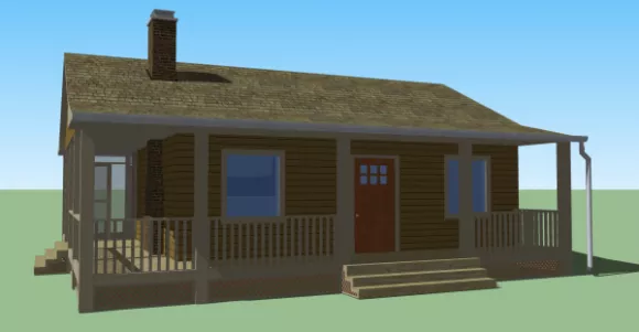 Cottage House Triangle Shape 3d model