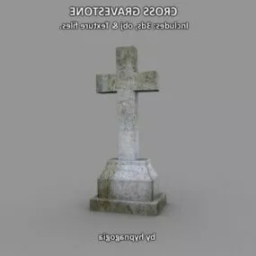 Cross On Gravestone 3d model