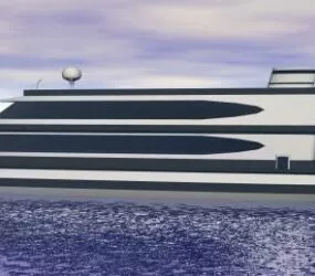 Modern Cruise Ship Travel Vehicle 3d model