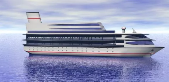 Travel Cruise Ship Five Storey 3d model Travel Cruise Ship Five Storey 3d model