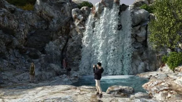Crystal Water Fall Landscape 3d model Crystal Water Fall Landscape 3d model