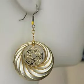 Gold Cyclide Earring Jewelry 3d model