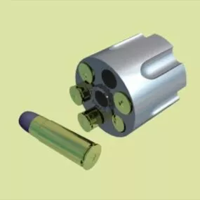 Gun Cylinder With Bullets 3d model