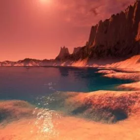 Sunset On Mountain Terrain 3d model