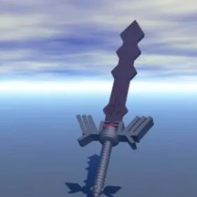 Gaming Sword Carved Handle 3d model