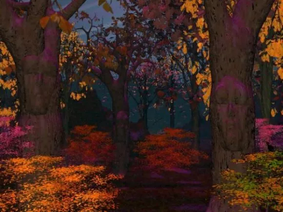 Rain In Forest With Tree, Lamp 3d model