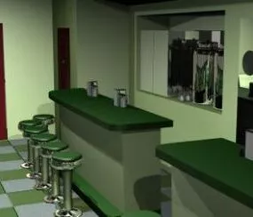 Kitchen Diner Bar Furniture 3d model