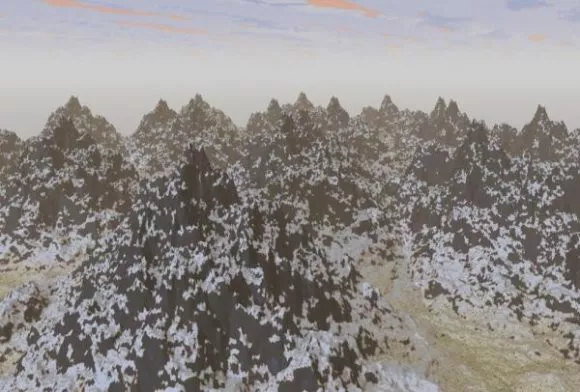 Mountain Landscape Round Block 3d model