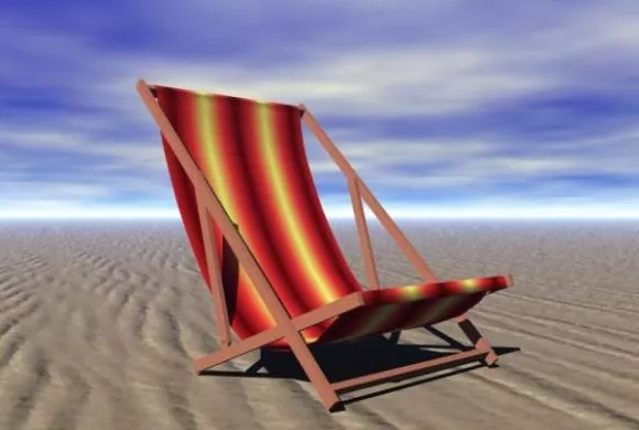 Deck Chair On Beach 3d model Deck Chair On Beach 3d model