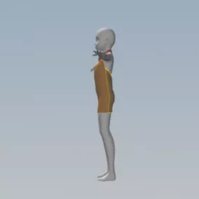 Mannequin Character Yellow Dress 3d model