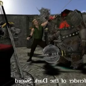 Defender Warrior Fighting With Dark Sword 3d model