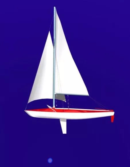 Small Fishing Boat Sailing Boat 3d model