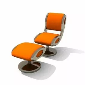 Modern Relax Chair With Ottoman 3d model