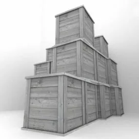 Crate Box Stack 3d model