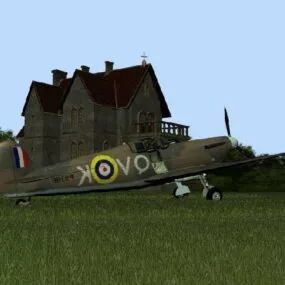 Detailed Spitfire Vintage Aircraft 3d model