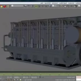 Vintage Diesel Engine 3d model