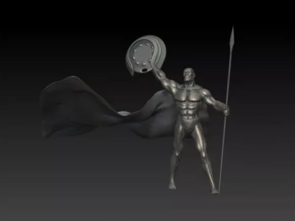 Ember Warrior Character With Helmet 3d model