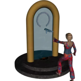 Glass Portal With Character 3d model