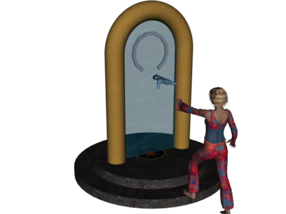 Glass Portal With Character 3d model Glass Portal With Character 3d model