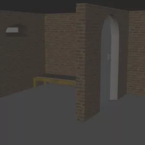 Brick Wall Room Interior 3d model