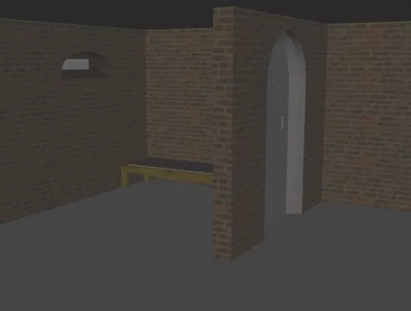 Hollow Partition Wall With Painting Frame 3d model