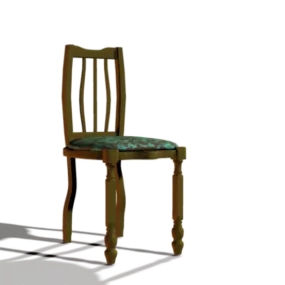 Vintage Dining Table And Chair 3d model