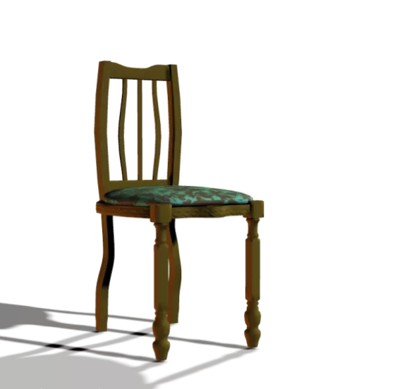 Elegant Single Chair Curved Back 3d model