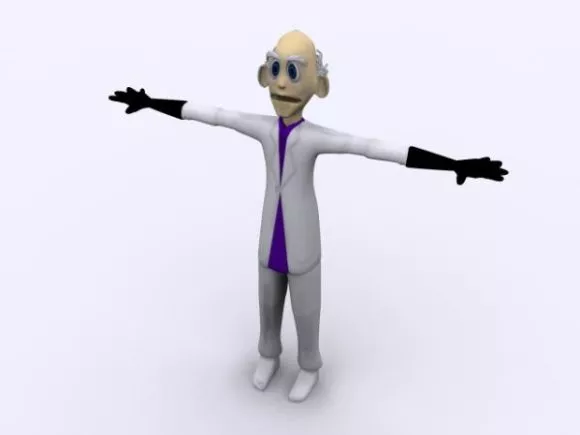Man Character With Red Coat 3d model