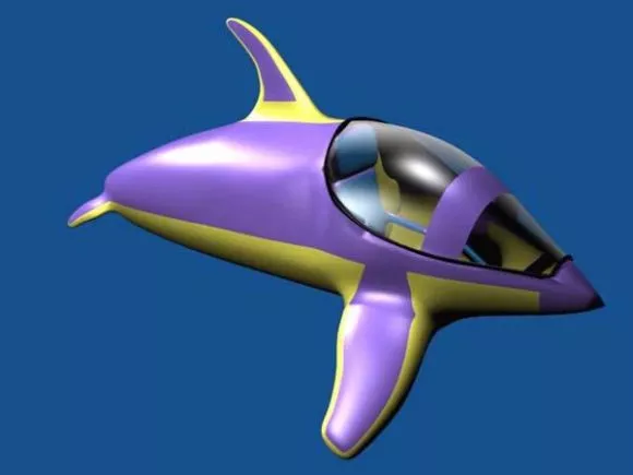 Old Military Submarine 3d model