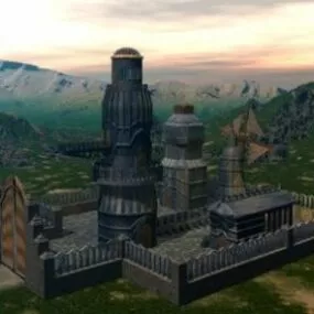 Ancient Abandoned Building Rock Temple 3d model
