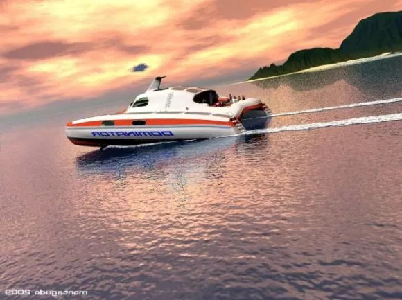 Speedboat Running On River 3d model Speedboat Running On River 3d model