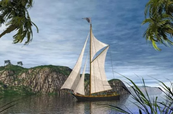 White Sailing Boat 3d model White Sailing Boat 3d model