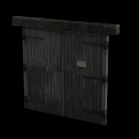 Black Wood Door Warehouse 3d model