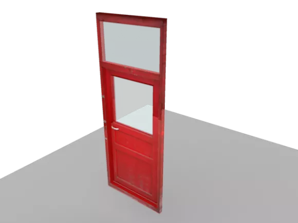 Red Door With Top Window 3d model Red Door With Top Window 3d model
