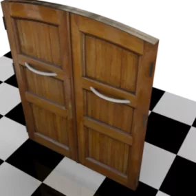 Vintage Door Curved Top 3d model