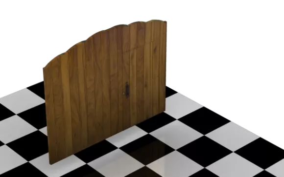 Glass Door With Wood Frame Pattern 3d model