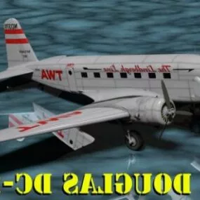 Cargo Aircraft Douglas Dc2 3d model