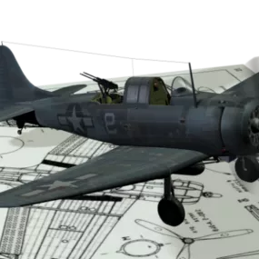 Fighter Aircraft Douglas Sbd Bomber 3d model