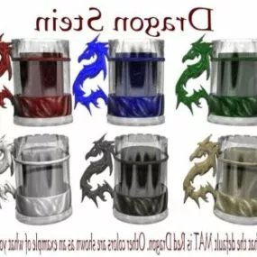 Drink Glass With Dragon Handle Shape 3d model