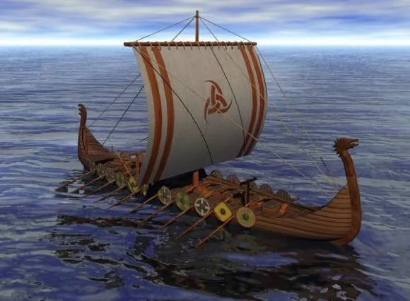 Medieval Wood Sailing Boat 3d model
