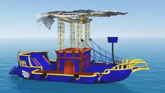 Cargo Ship With Crane 3d model Cargo Ship With Crane 3d model