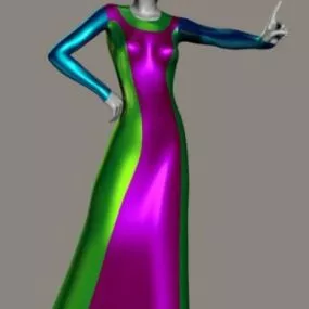 Dress Base Fashion With Girl Mannequin 3d model